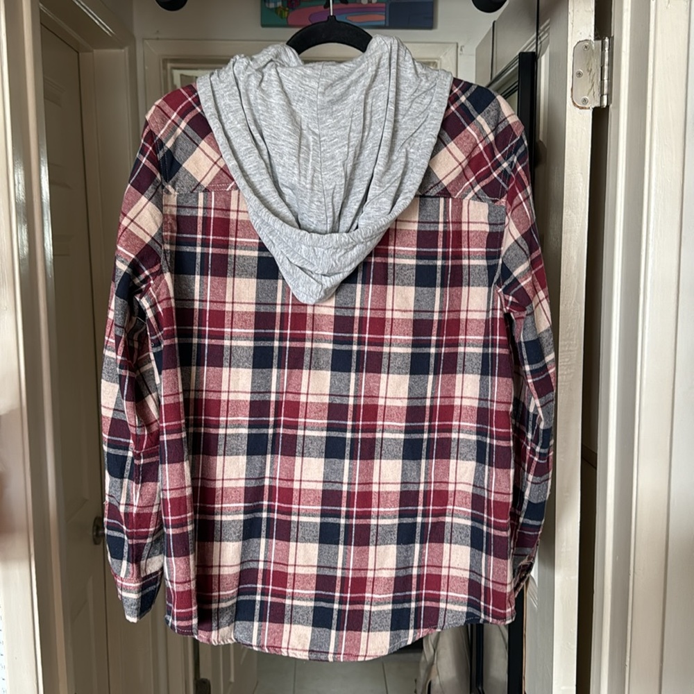 Women’s Small Buttom Up Flannel W/ Removable Hood - Picture 3 of 10